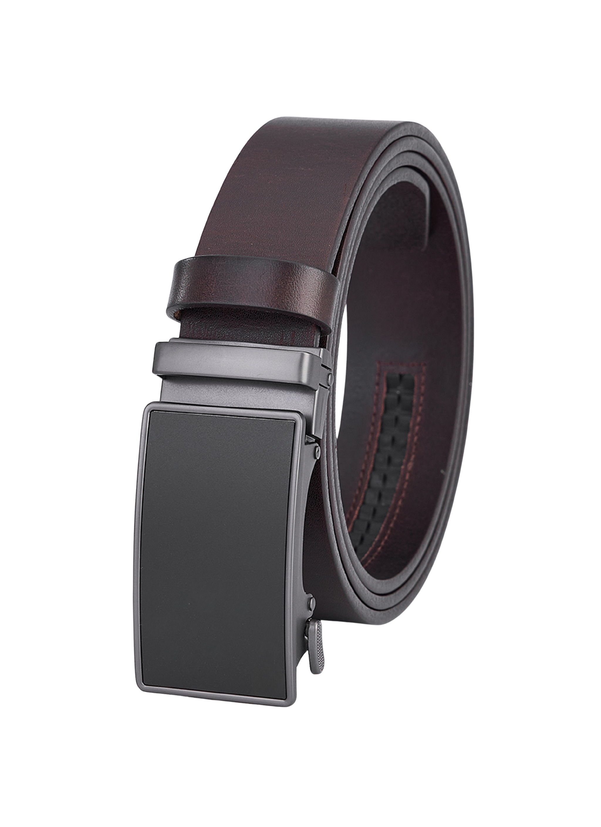 Hoogwaardige Rundleer Riem met Automatische Gesp - Volledig Leer - Bruin - Premium Lederen Broekriem - Duurzaam - Luxe Riemen Heren