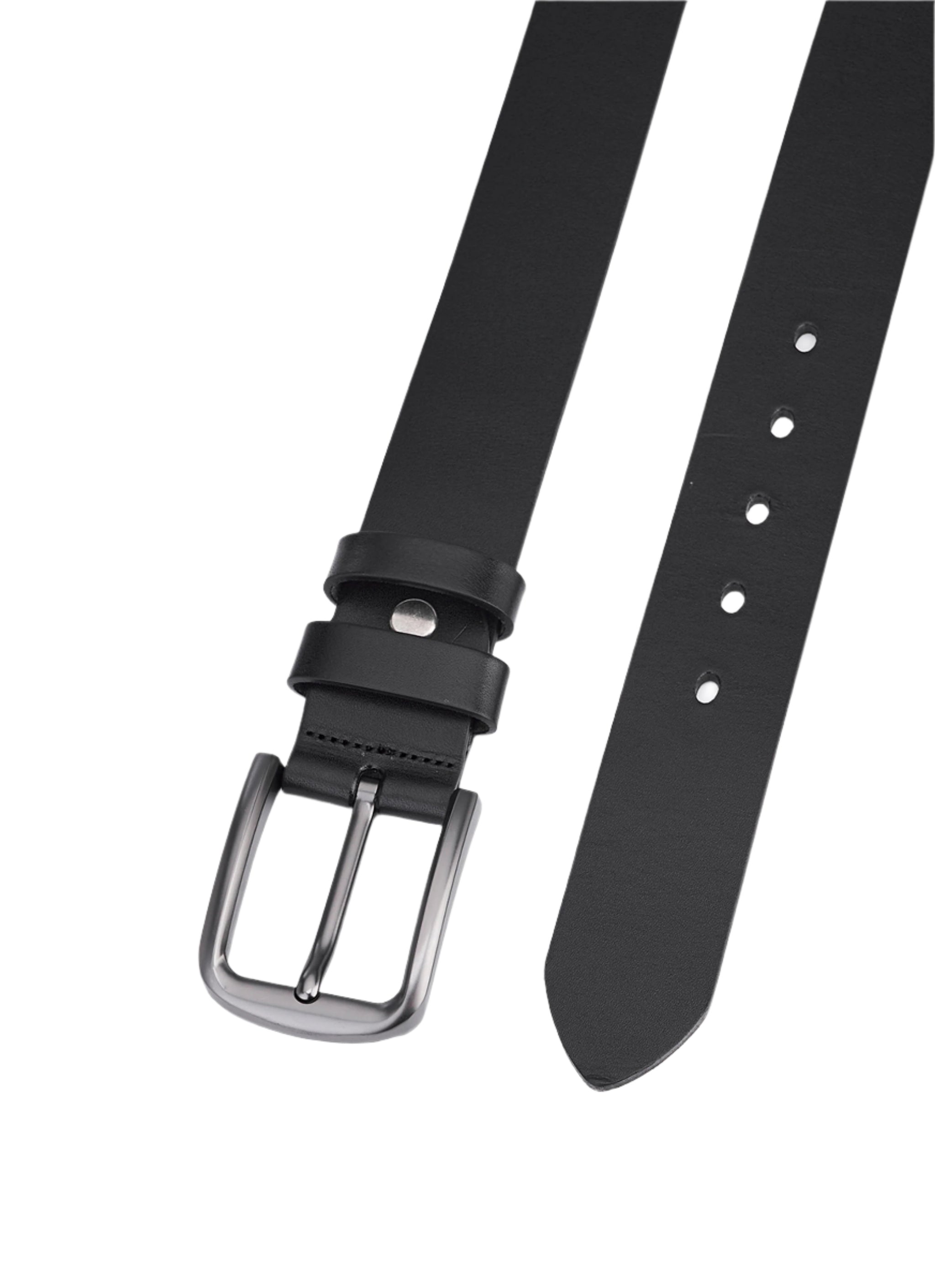 Hoogwaardige Rundleer Riem - Volledig Leer - Zwart - Duurzaam - Premium Lederen Broekriem - Luxe Riemen Heren