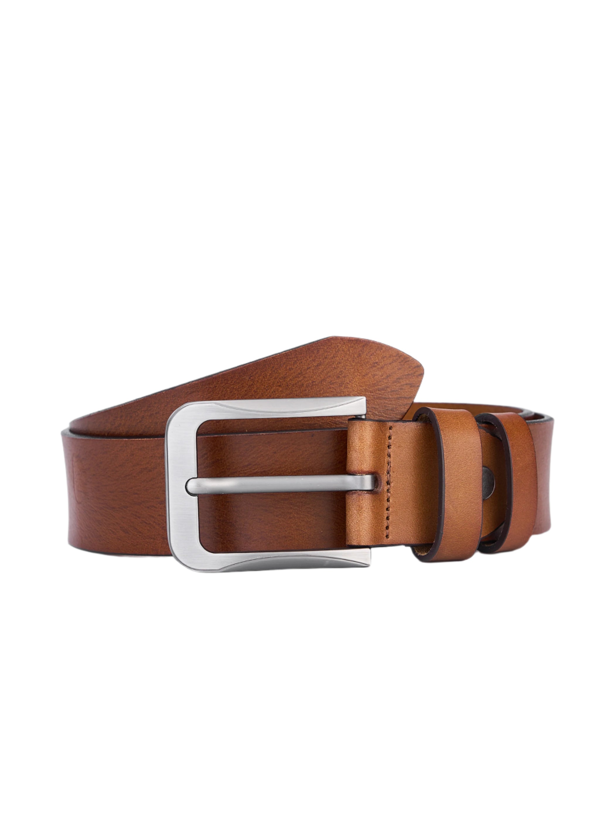 Hoogwaardige Rundleer Riem - Volledig Leer - Cognac - Duurzaam - Premium Lederen Broekriem - Luxe Riemen Heren - Vintage Patroon