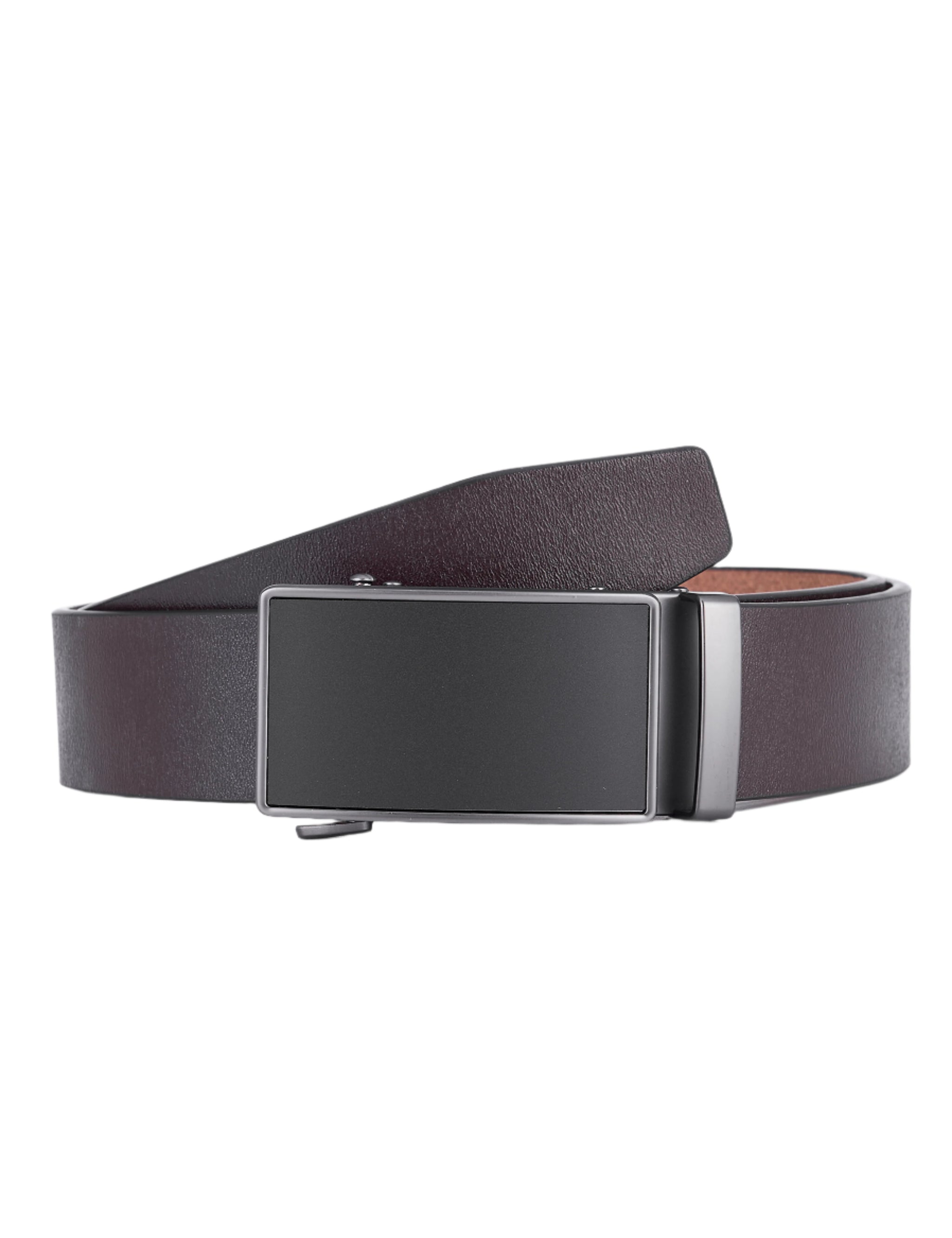 Splitlederen Riem met Automatische Gesp - Volledig Leer - Bruin - Duurzaam - Lederen Broekriem - Automatische Gesp Riemen Heren