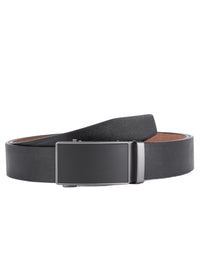 2 Stuks - Splitleer Riemen met Automatische Gesp - Volledig Leer - Zwart & Bruin - Duurzaam - Lederen Broekriem - Automatische Gesp Riemen Heren