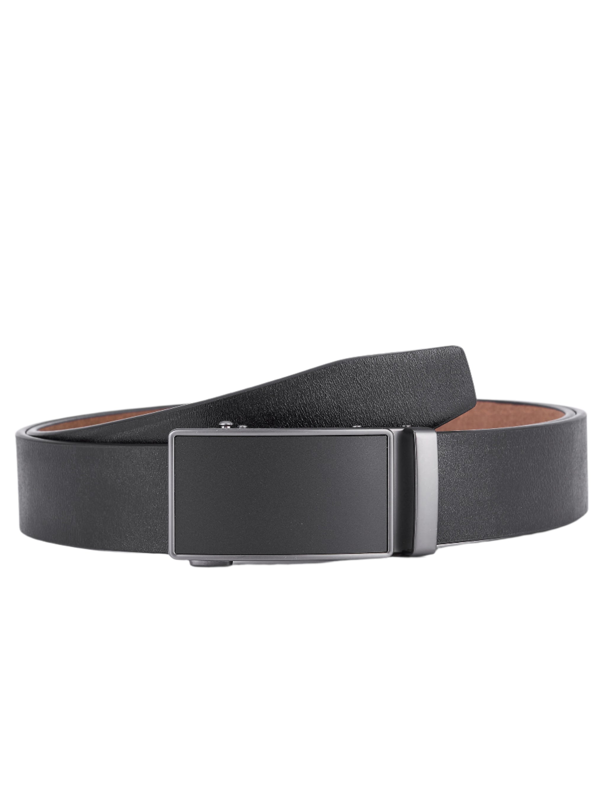 2 Stuks - Splitleer Riemen met Automatische Gesp - Volledig Leer - Zwart & Bruin - Duurzaam - Lederen Broekriem - Automatische Gesp Riemen Heren