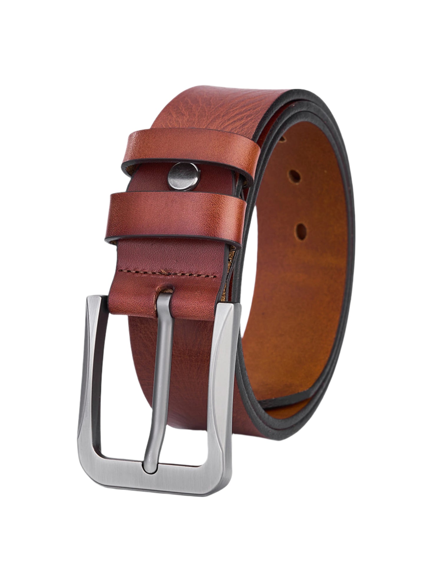 Hoogwaardige Rundleer Riem - Volledig Leer - Bruin - Duurzaam - Premium Lederen Broekriem - Luxe Riemen Heren - Vintage Patroon