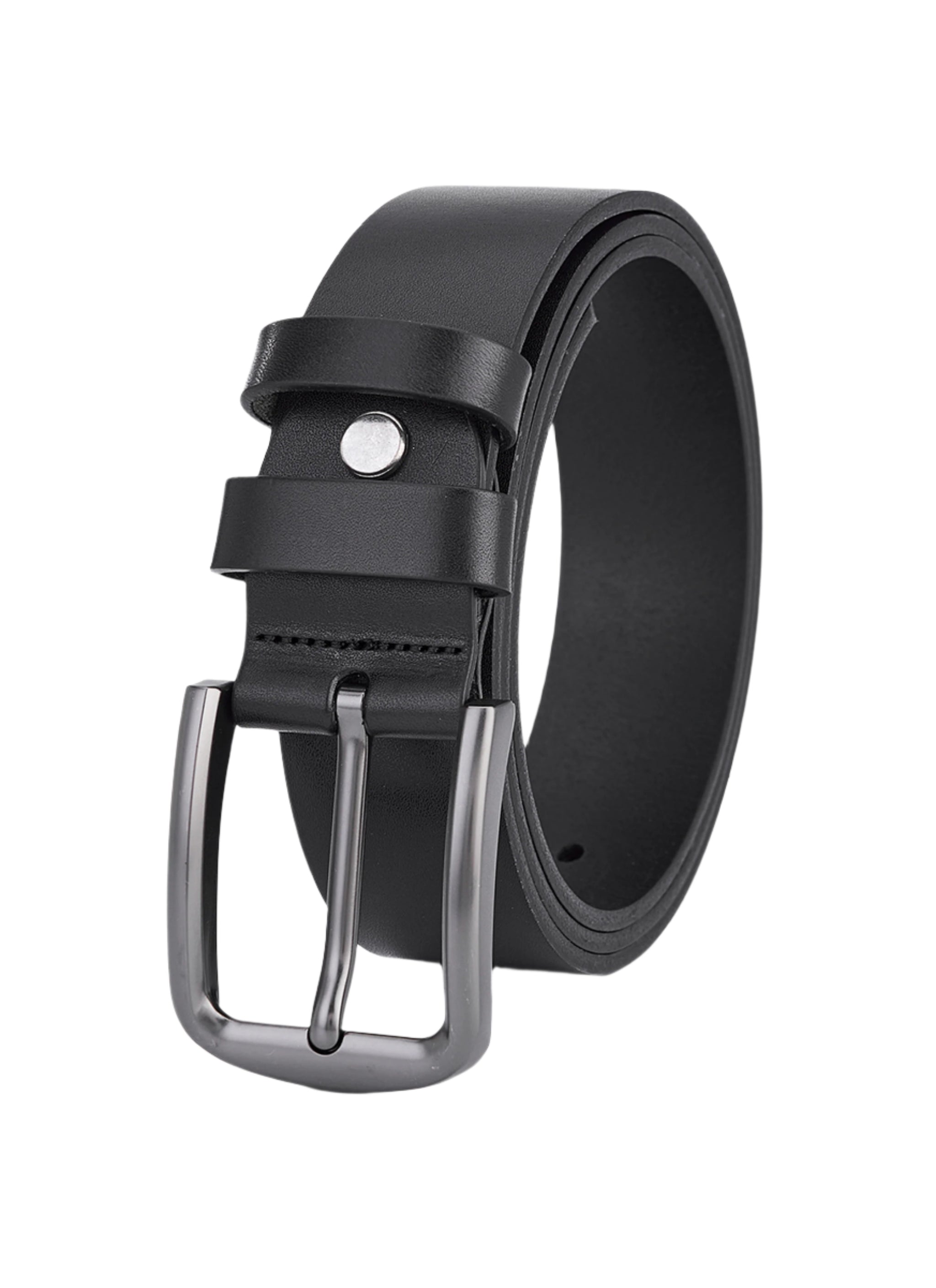 Hoogwaardige Rundleer Riem - Volledig Leer - Zwart - Duurzaam - Premium Lederen Broekriem - Luxe Riemen Heren