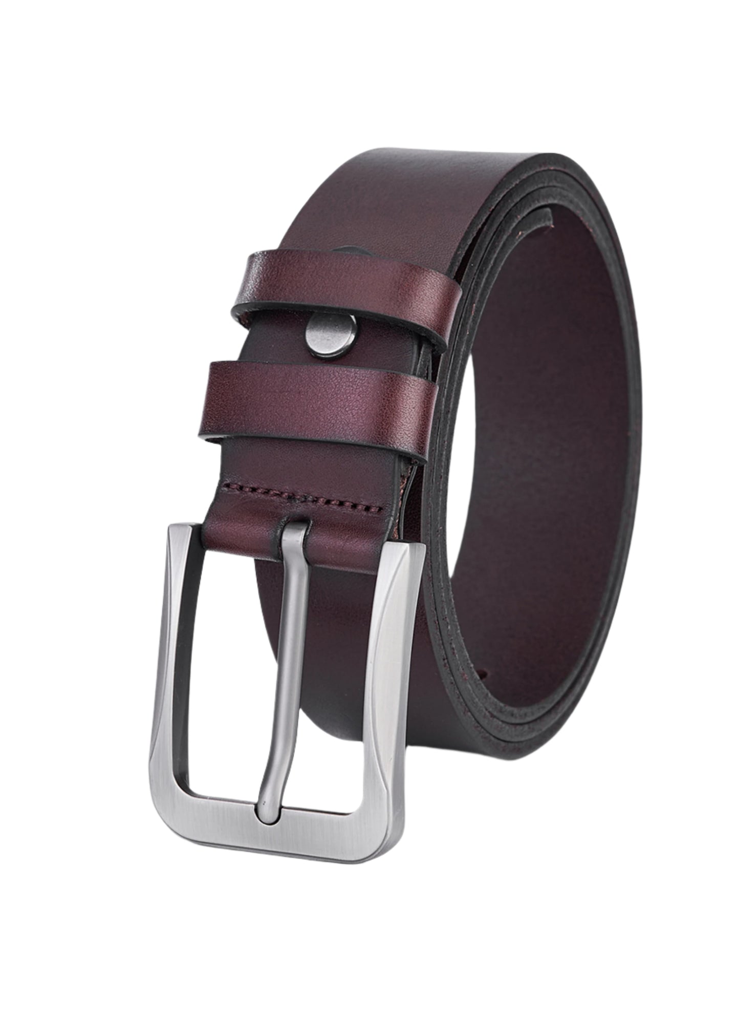 Hoogwaardige Rundleer Riem - Volledig Leer - Donker Bruin - Duurzaam - Premium Lederen Broekriem - Luxe Riemen Heren - Vintage Patroon