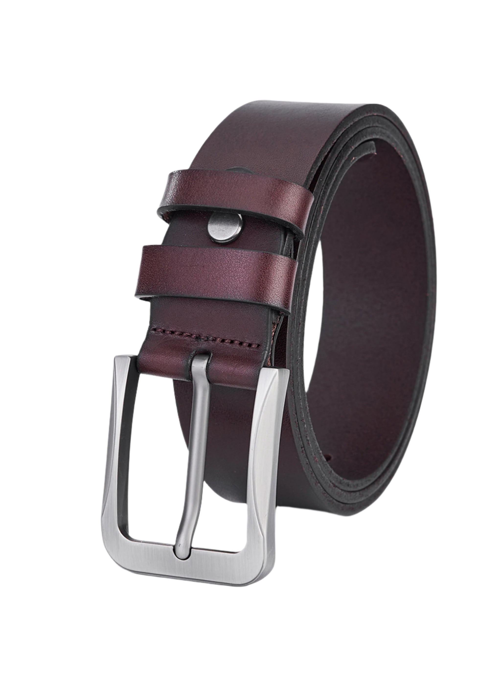 Hoogwaardige Rundleer Riem - Volledig Leer - Donker Bruin - Duurzaam - Premium Lederen Broekriem - Luxe Riemen Heren - Vintage Patroon