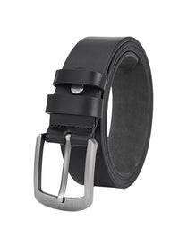 Hoogwaardige Rundleer Riem - Volledig Leer - Zwart - Lederen Broekriem - Duurzame Riemen Heren