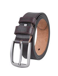 Splitlederen Riemen met Donkere Stiksels - Bruin - Duurzaam - Volledig Leer - Lederen Broekriem - Riemen Heren