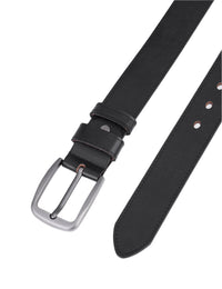 Splitlederen Riemen met Donkere Stiksels - Zwart - Duurzaam - Volledig Leer - Lederen Broekriem - Riemen Heren