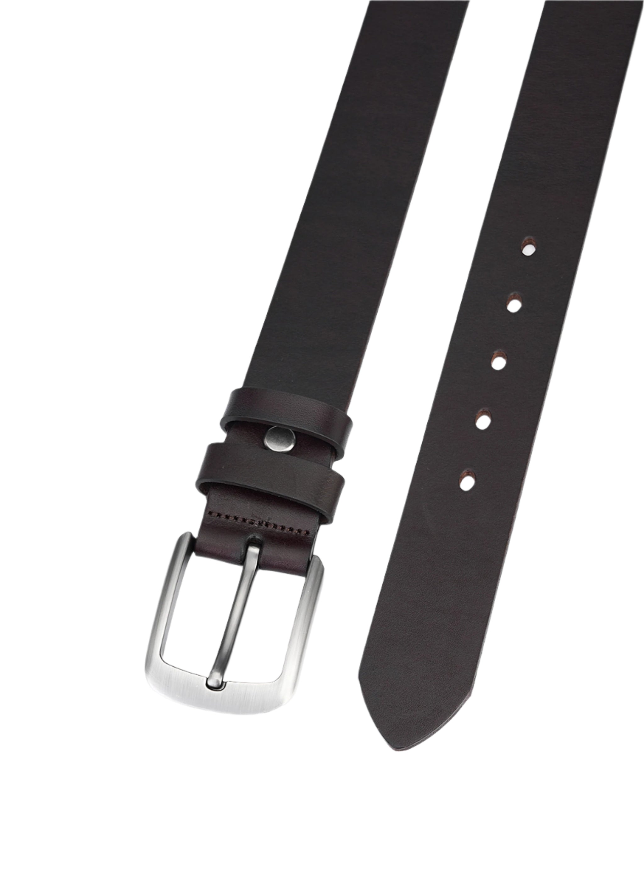 High-quality cowhide leather belt - full leather - dark brown - leather belt - durable men's belts