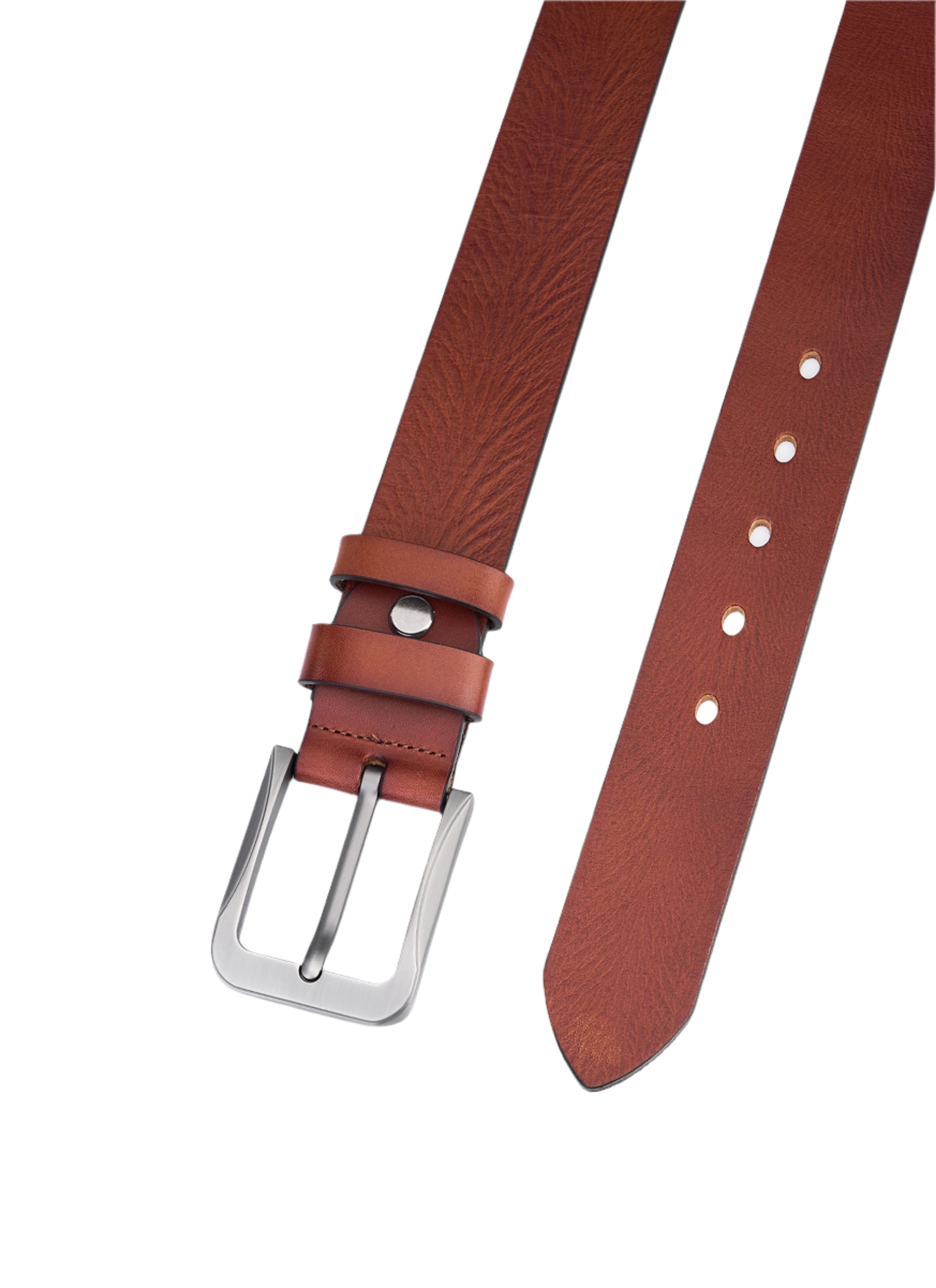 Hoogwaardige Rundleer Riem - Volledig Leer - Bruin - Duurzaam - Premium Lederen Broekriem - Luxe Riemen Heren - Vintage Patroon