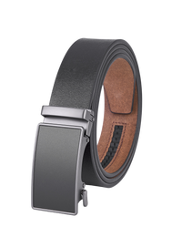 Splitlederen Riem met Automatische Gesp - Volledig Leer - Zwart - Duurzaam - Lederen Broekriem - Automatische Gesp Riemen Heren
