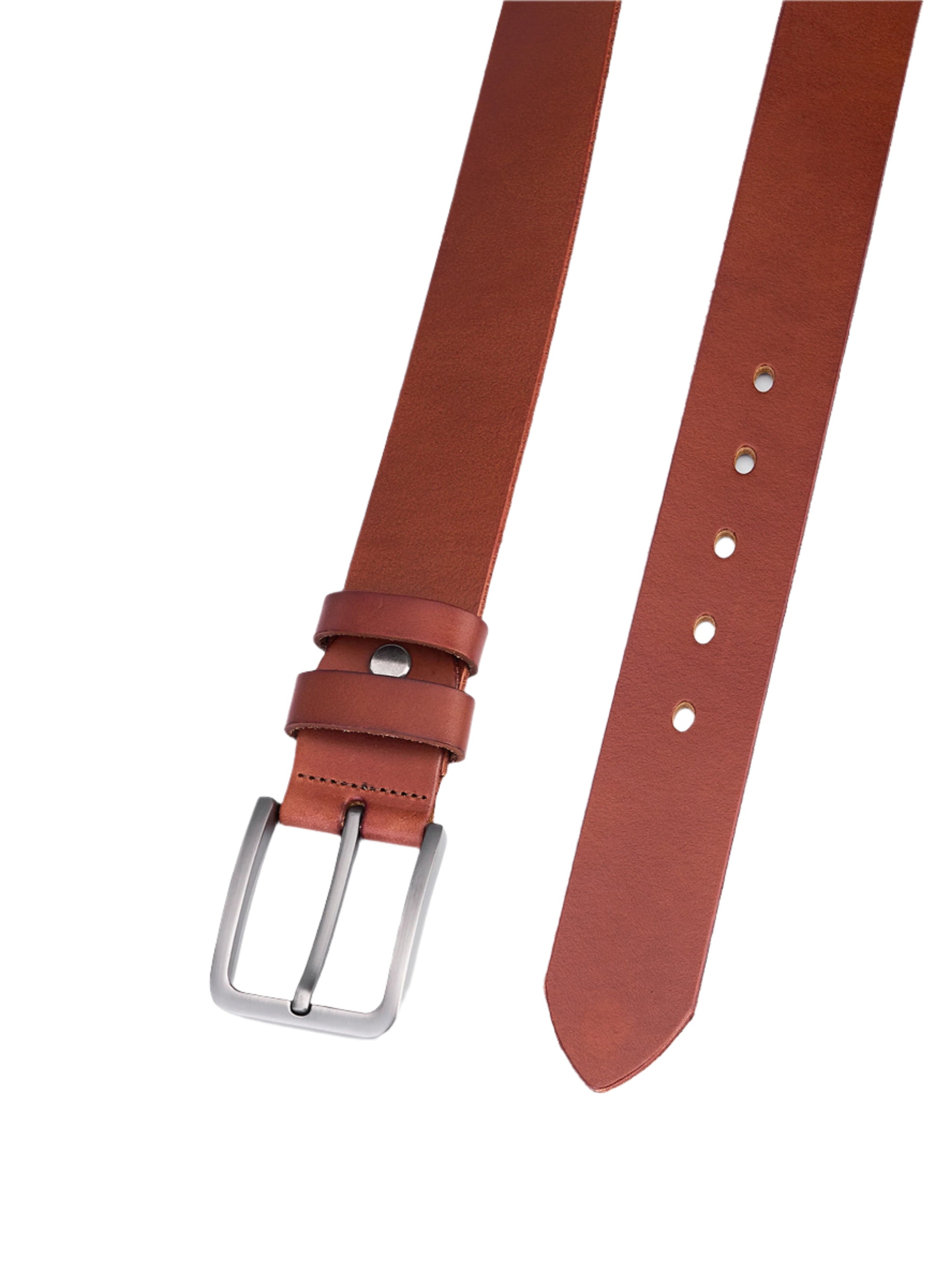 Hoogwaardige Rundleer Riem - Volledig Leer - Bruin - Lederen Broekriem - Ruwe & Duurzame Riemen Heren