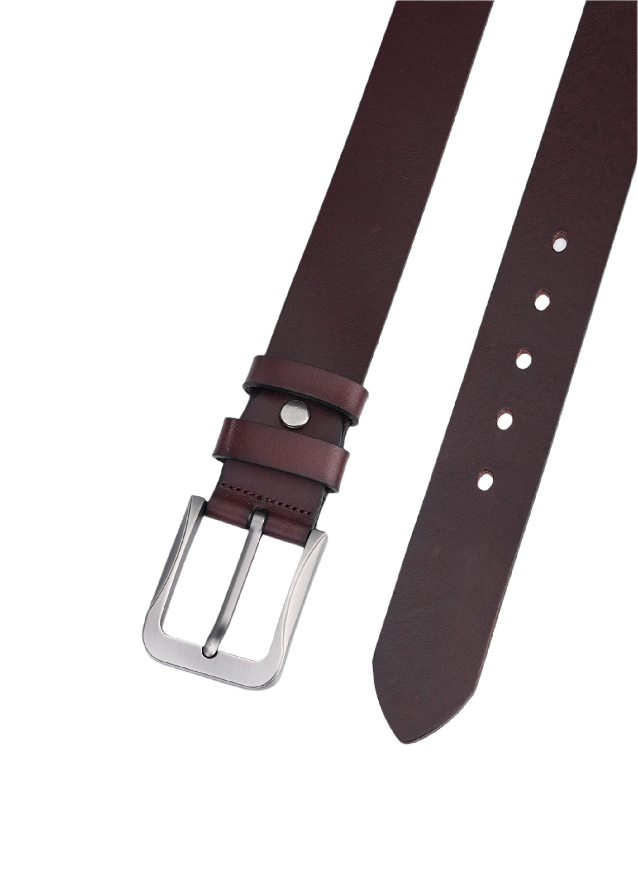 Hoogwaardige Rundleer Riem - Volledig Leer - Donker Bruin - Duurzaam - Premium Lederen Broekriem - Luxe Riemen Heren - Vintage Patroon