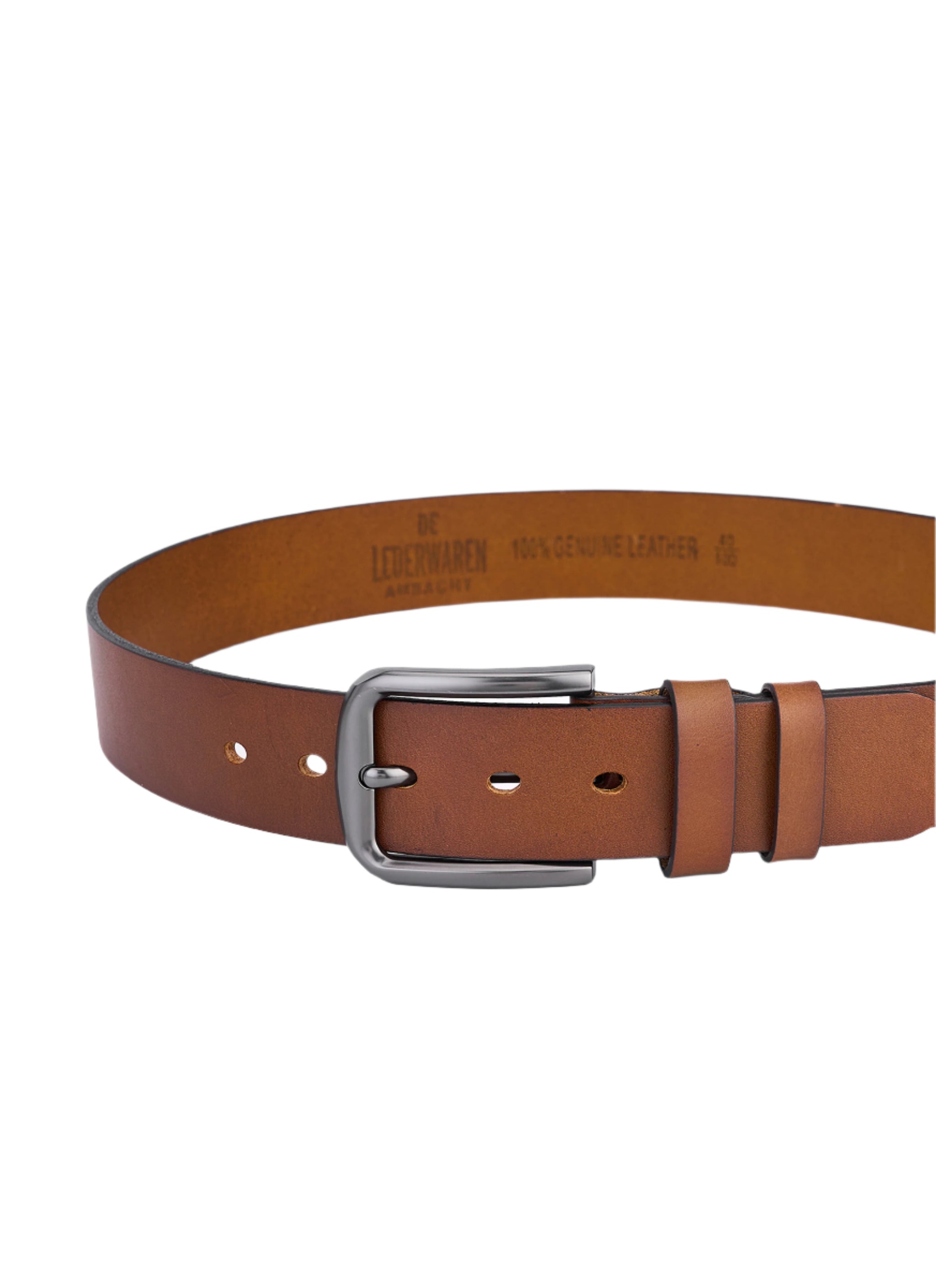 Hoogwaardige Rundleer Riem - Volledig Leer - Cognac - Duurzaam - Premium Lederen Broekriem - Luxe Riemen Heren