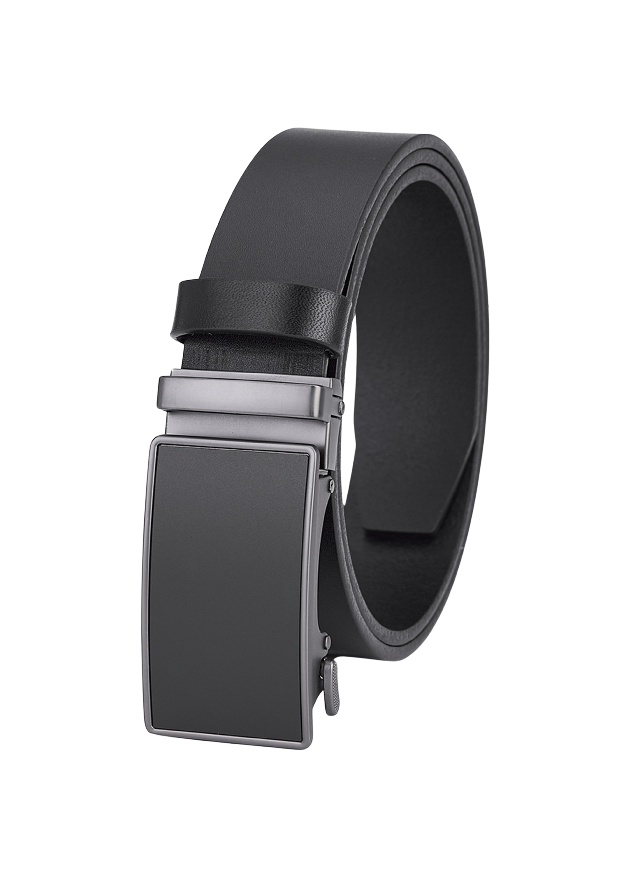 Hoogwaardige Rundleer Riem met Automatische Gesp - Volledig Leer - Zwart - Premium Lederen Broekriem - Duurzaam - Luxe Riemen Heren
