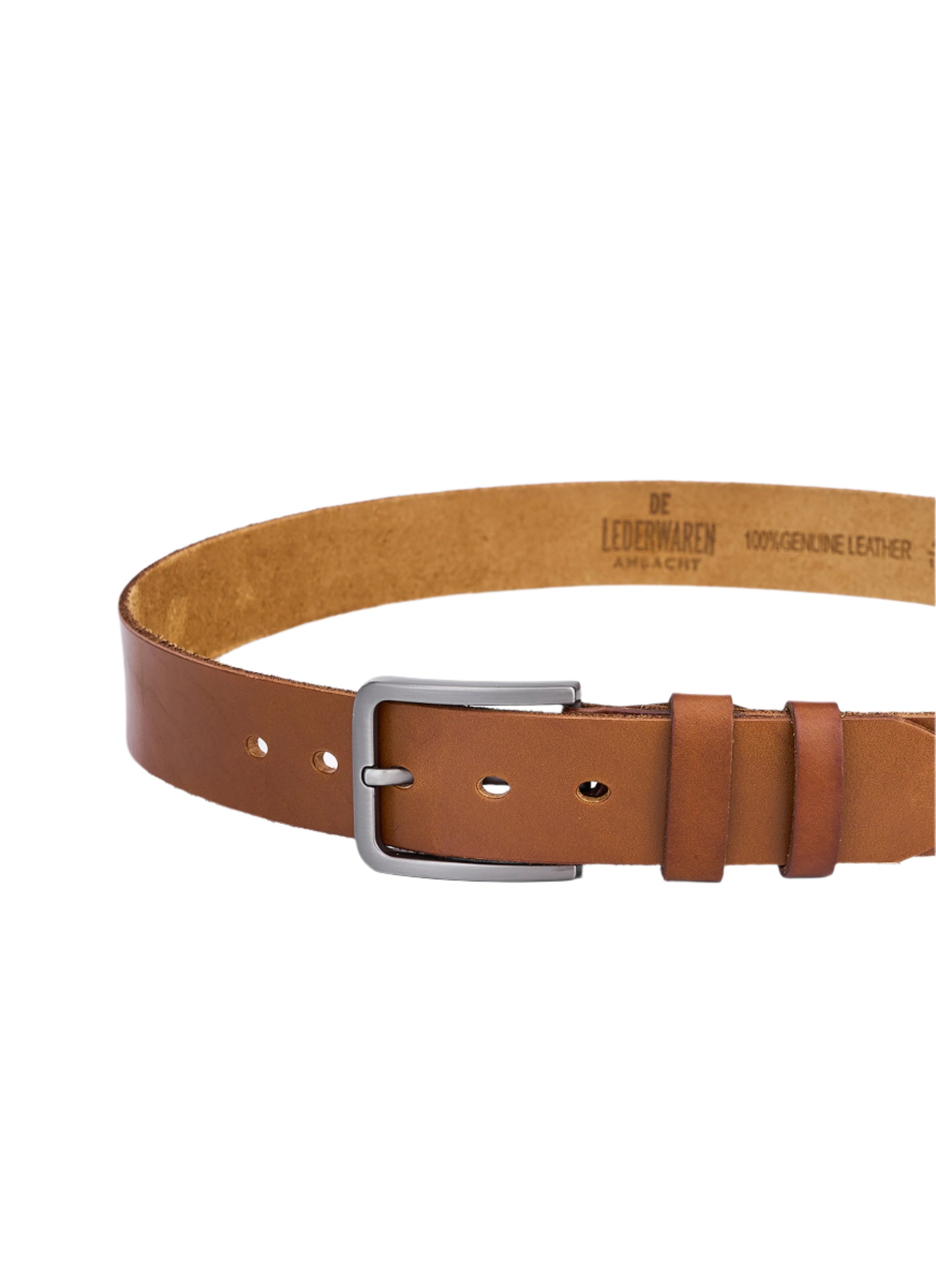 Hoogwaardige Rundleer Riem - Volledig Leer - Cognac - Lederen Broekriem - Ruwe & Duurzame Riemen Heren