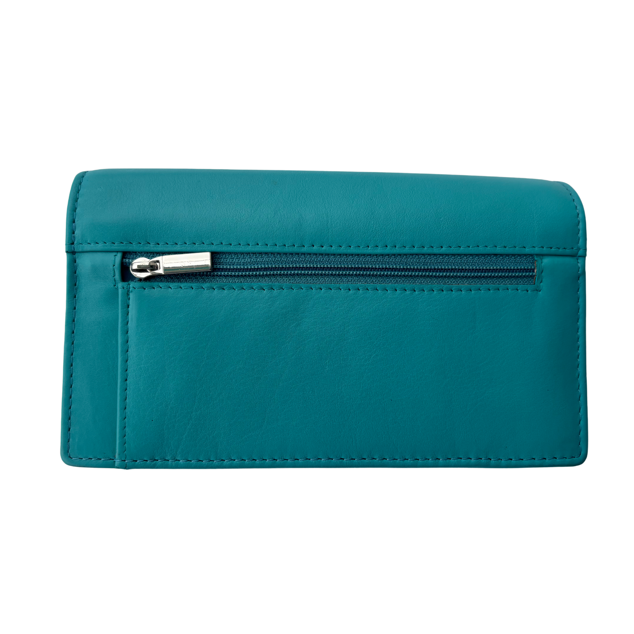 Luxe Portemonnee Dames RFID / Anti Skim - Buffelleer - Blauw - Dames Portemonnee - Volledig Leer - Portefeuille Dames RFID