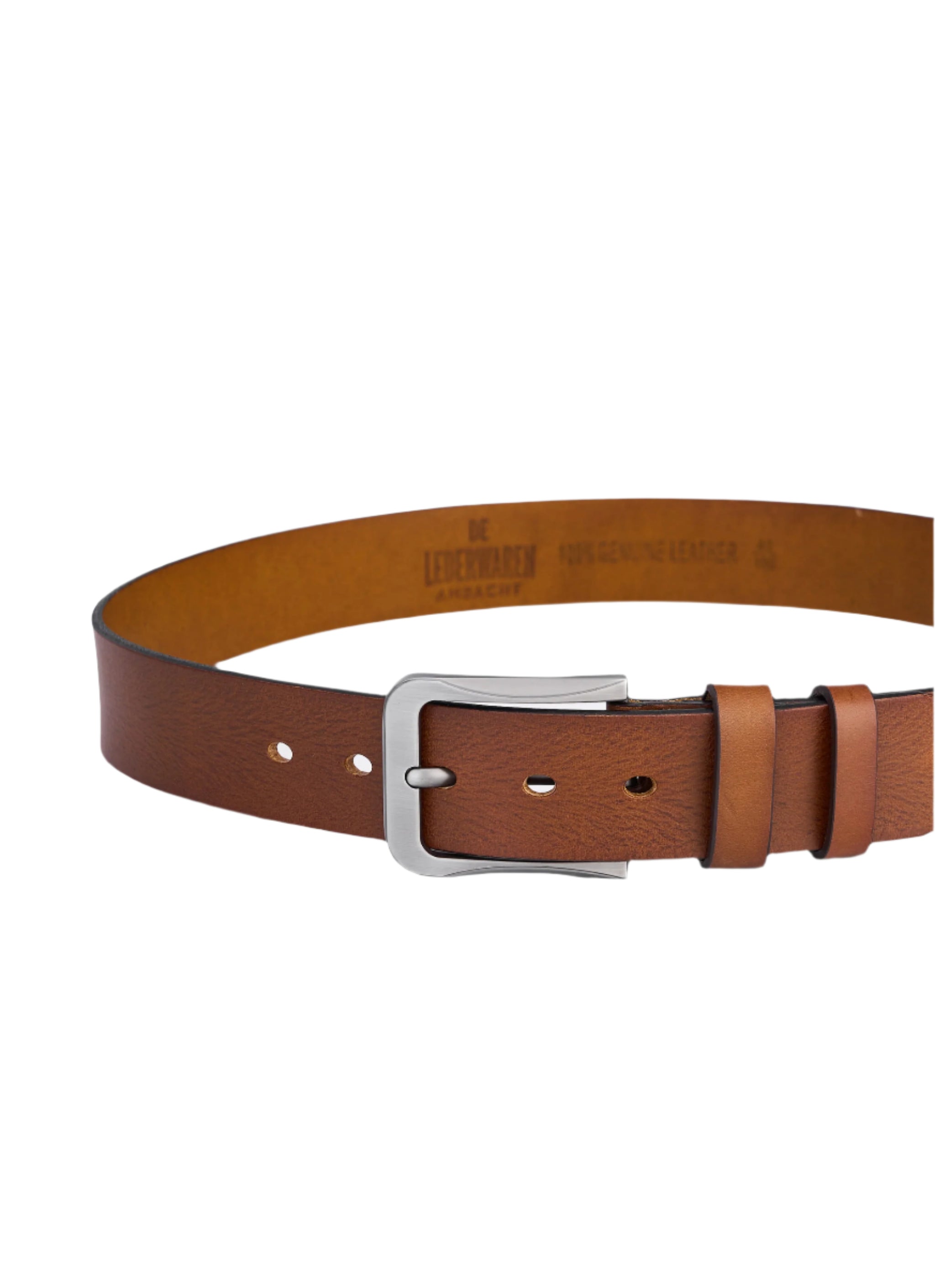 Hoogwaardige Rundleer Riem - Volledig Leer - Cognac - Duurzaam - Premium Lederen Broekriem - Luxe Riemen Heren - Vintage Patroon