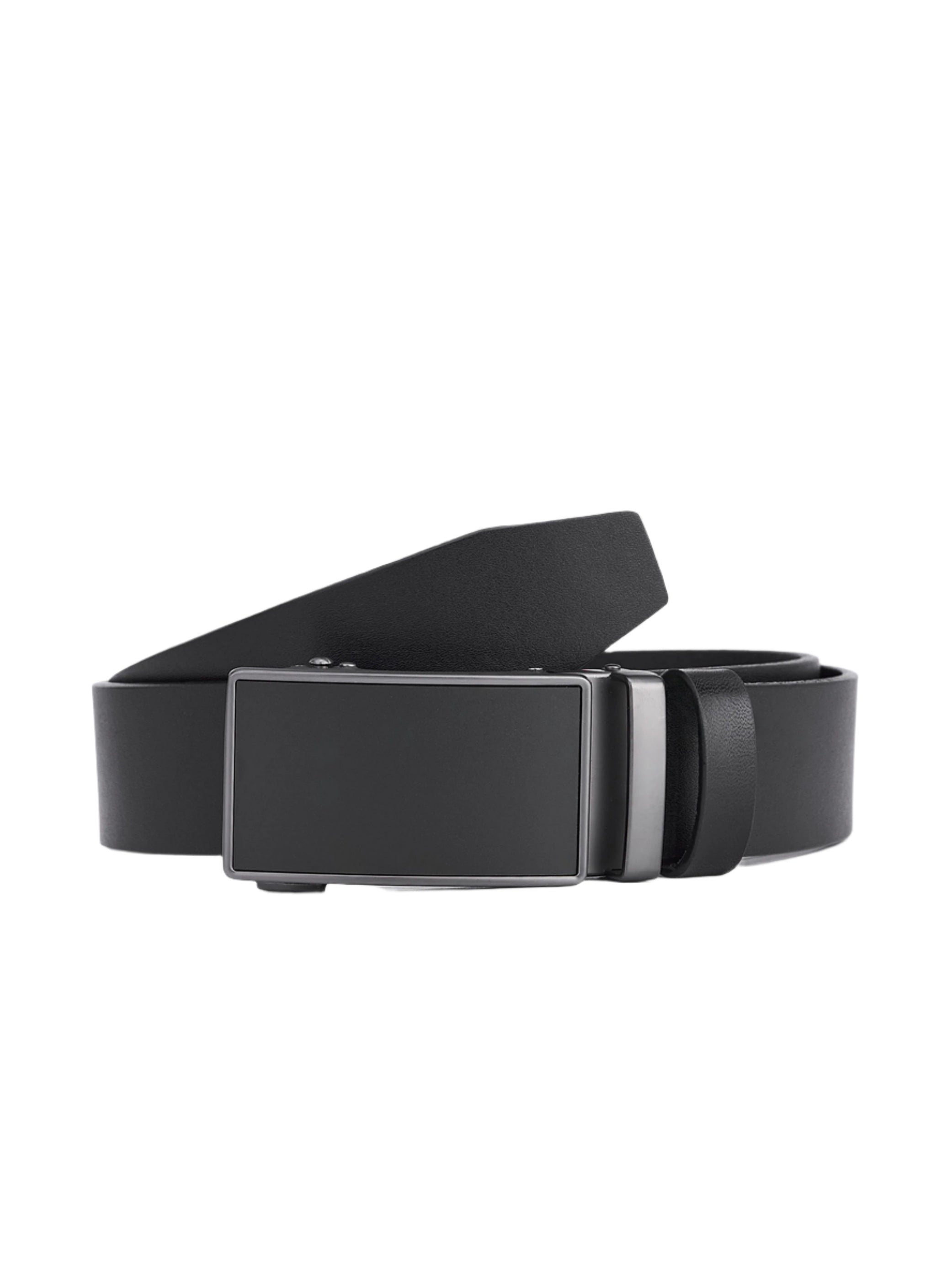 2 Pieces - High Quality Cowhide Leather Belt with Automatic Buckle - Black & Brown - Full Leather - Black - Durable - Premium Leather Belt - Luxury Belts for Men