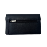 Luxe Portemonnee Dames RFID / Anti Skim - Buffelleer - Zwart - Dames Portemonnee - Volledig Leer - Portefeuille Dames RFID