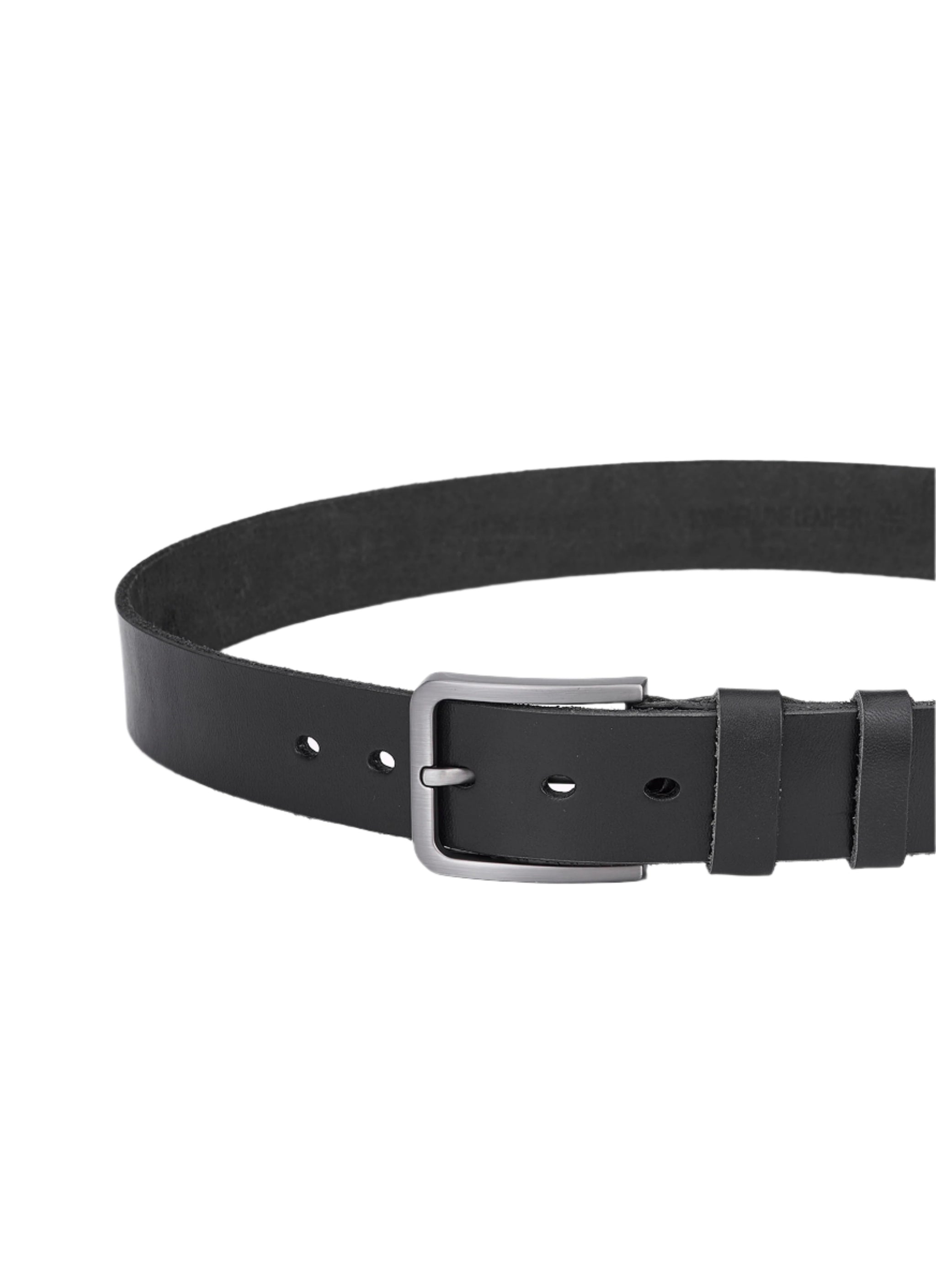 Hoogwaardige Rundleer Riem - Volledig Leer - Zwart - Lederen Broekriem - Ruwe & Duurzame Riemen Heren