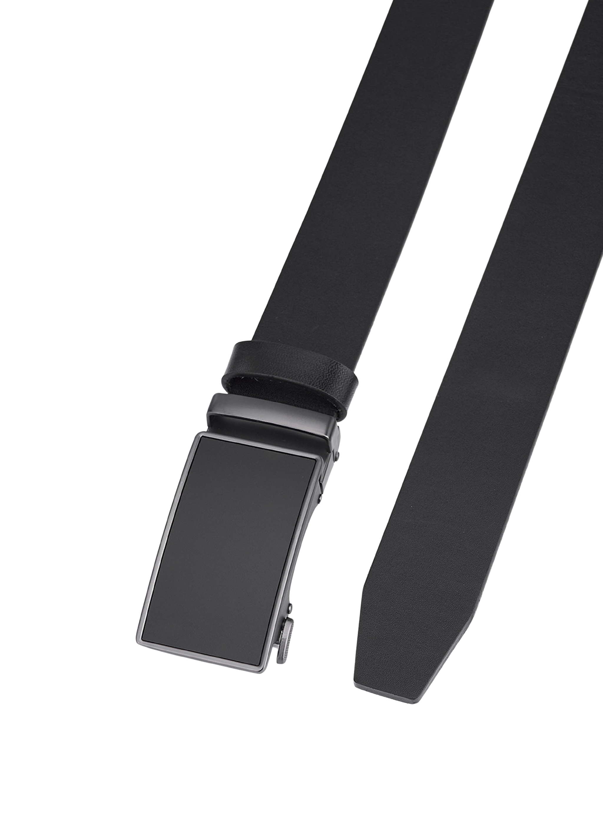 Hoogwaardige Rundleer Riem met Automatische Gesp - Volledig Leer - Zwart - Premium Lederen Broekriem - Duurzaam - Luxe Riemen Heren