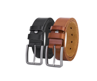 2 Stuks - Hoogwaardige Rundleer Riem - Zwart & Cognac - Volledig Leer - Duurzaam - Lederen Broekriem - Ruwe & Duurzame Riemen Heren