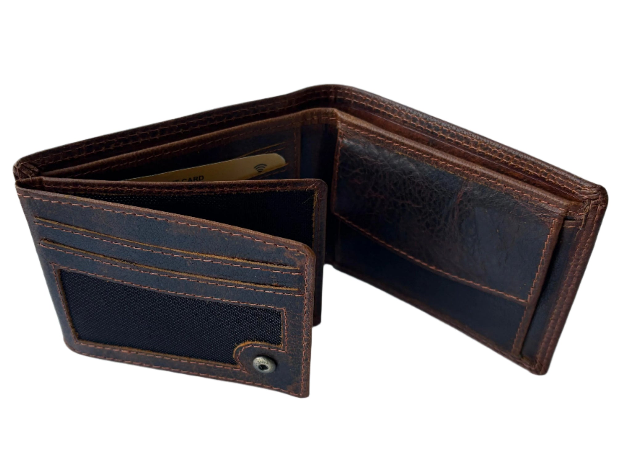 Hoogwaardige Buffelleren Portemonnee – Bruin – Volledig Leer – RFID / Anti Skim – Portemonnee heren – Inclusief Geschenkdoos