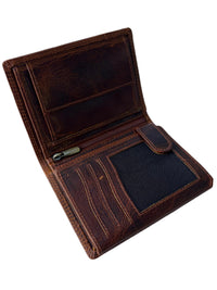 Hoogwaardige Buffelleren Portemonnee – Bruin – Volledig Leer – RFID / Anti Skim – Portemonnee heren – Inclusief Geschenkdoos