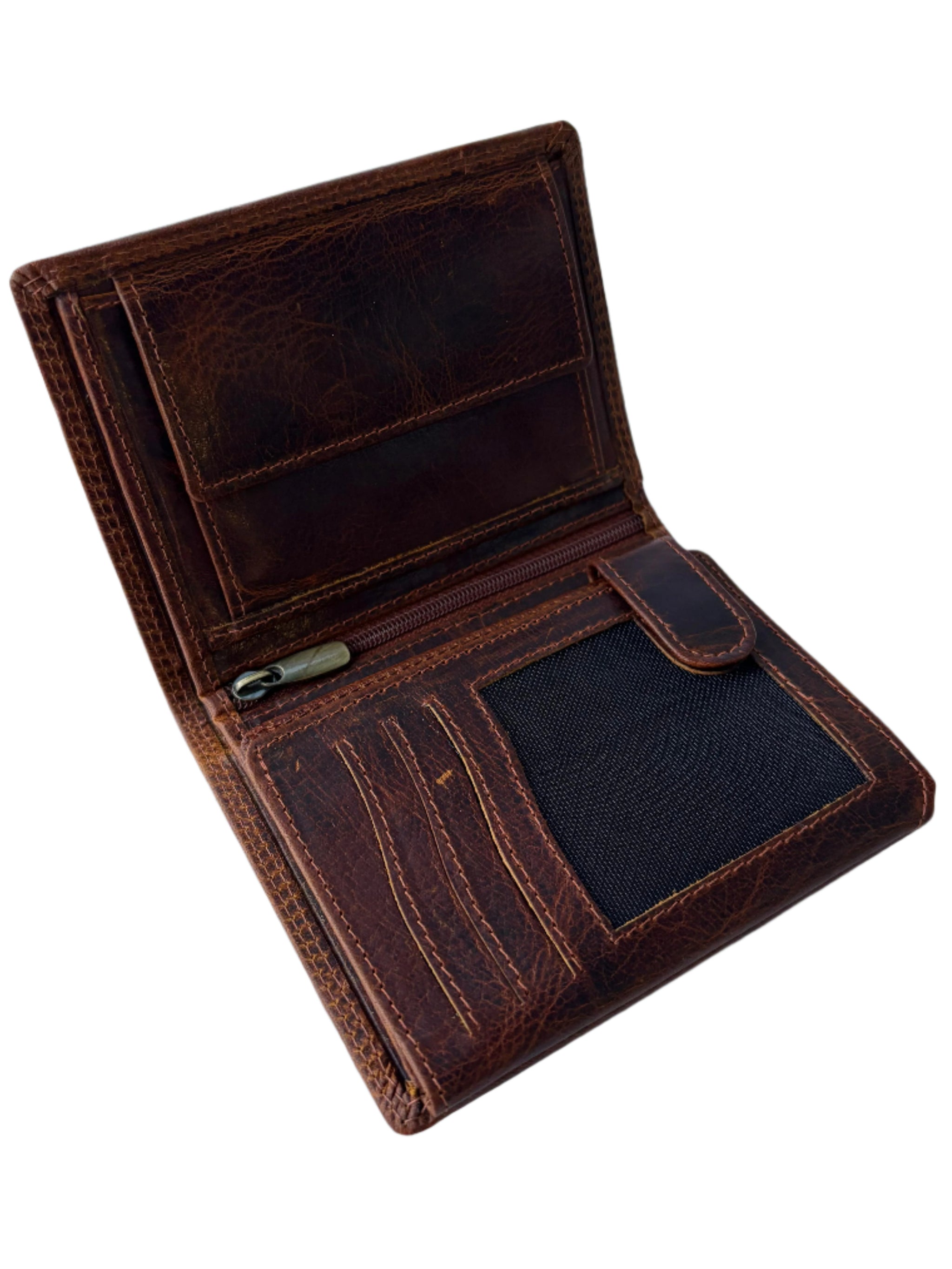 Hoogwaardige Buffelleren Portemonnee – Bruin – Volledig Leer – RFID / Anti Skim – Portemonnee heren – Inclusief Geschenkdoos