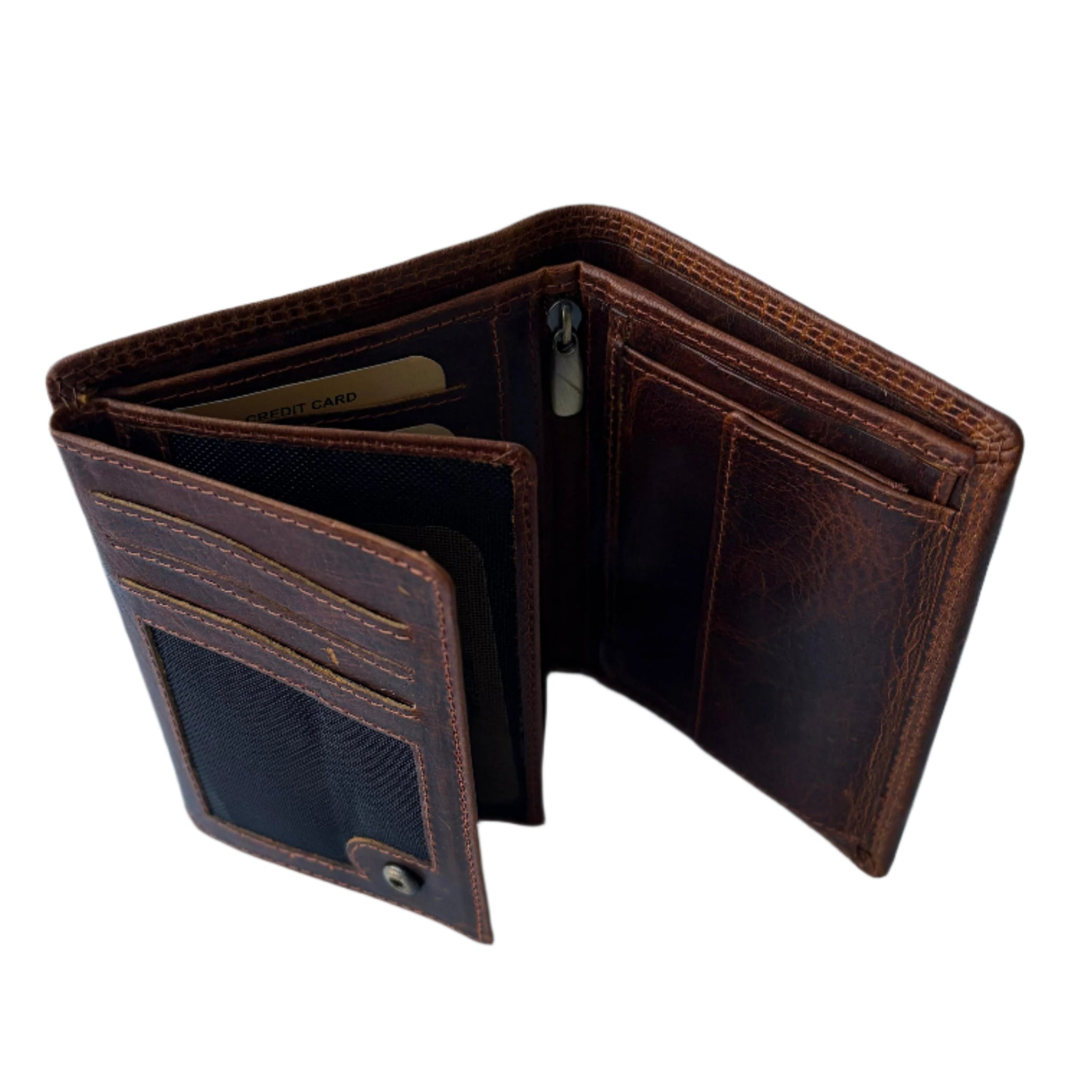 Hoogwaardige Buffelleren Portemonnee – Bruin – Volledig Leer – RFID / Anti Skim – Portemonnee heren – Inclusief Geschenkdoos