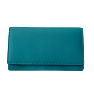 Luxe Portemonnee Dames RFID / Anti Skim - Buffelleer - Blauw - Dames Portemonnee - Volledig Leer - Portefeuille Dames RFID