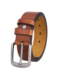 Hoogwaardige Rundleer Riem - Volledig Leer - Cognac - Lederen Broekriem - Duurzame Riemen Heren