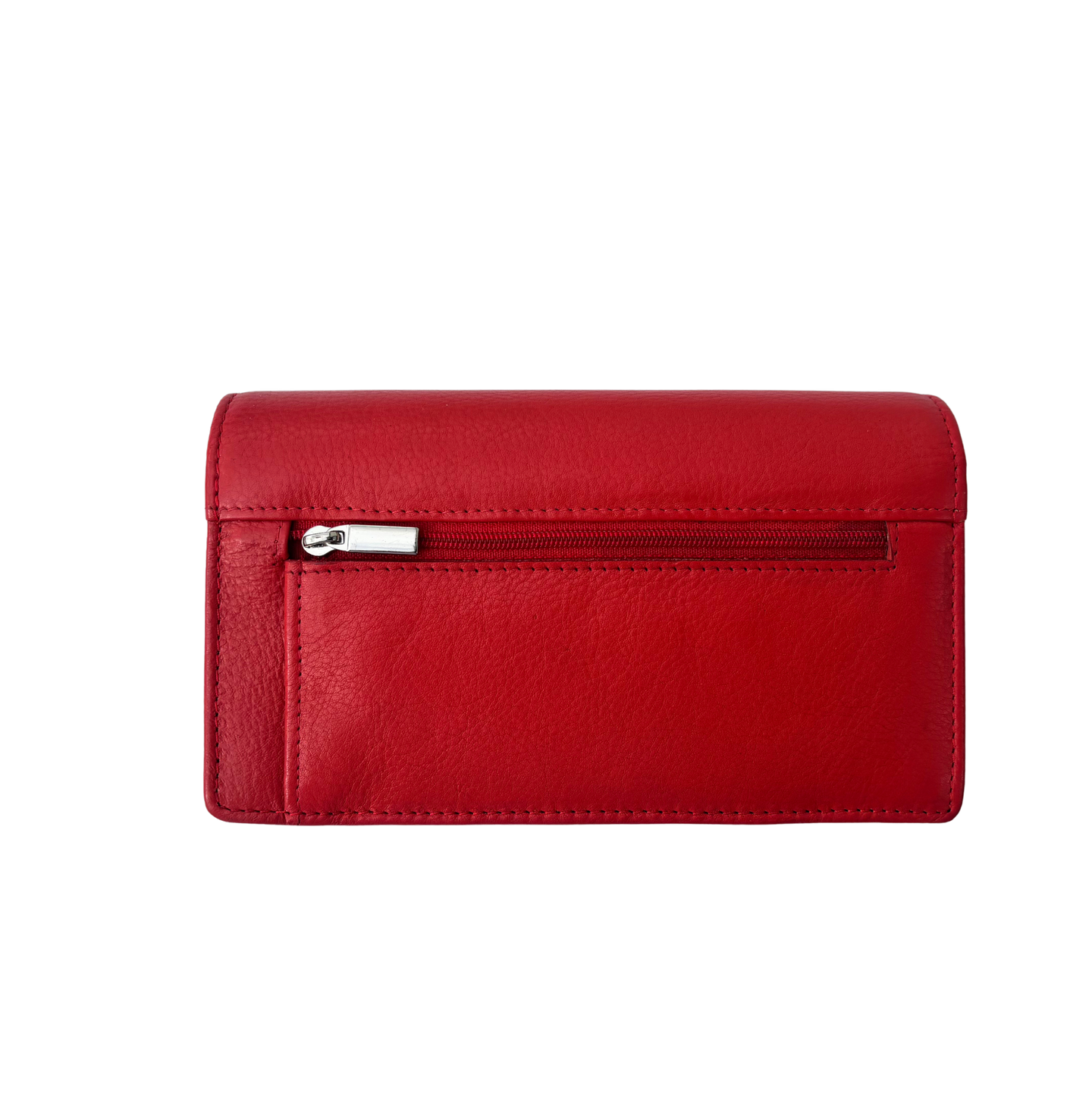 Luxe Portemonnee Dames RFID / Anti Skim - Buffelleer - Rood - Dames Portemonnee - Volledig Leer - Portefeuille Dames RFID