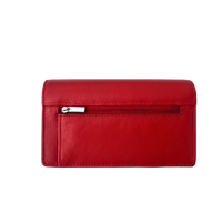 Luxe Portemonnee Dames RFID / Anti Skim - Buffelleer - Rood - Dames Portemonnee - Volledig Leer - Portefeuille Dames RFID