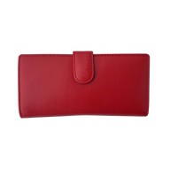 Luxe Portemonnee Dames RFID / Anti Skim - Buffelleer - Rood - Langwerpig - Dames Portemonnee - Volledig Leer - Portefeuille Dames RFID