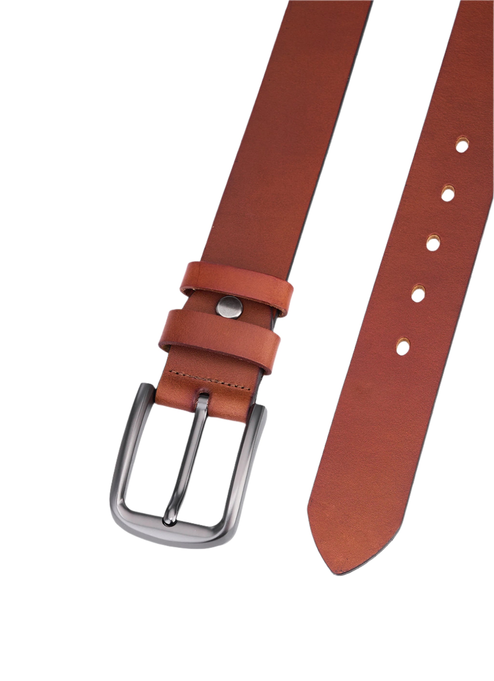 Hoogwaardige Rundleer Riem - Volledig Leer - Bruin - Duurzaam - Premium Lederen Broekriem - Luxe Riemen Heren