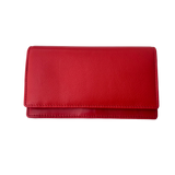Luxe Portemonnee Dames RFID / Anti Skim - Buffelleer - Rood - Dames Portemonnee - Volledig Leer - Portefeuille Dames RFID