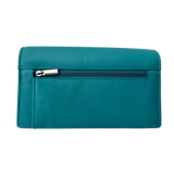 Luxe Portemonnee Dames RFID / Anti Skim - Buffelleer - Blauw - Dames Portemonnee - Volledig Leer - Portefeuille Dames RFID