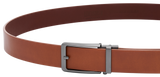 Automatische Leren Riem Heren – 2 Stuks – 100% Rundleer – Zonder Gaatjes – Verstelbaar Maat 90 t/m 135 – Zwart & Cognac