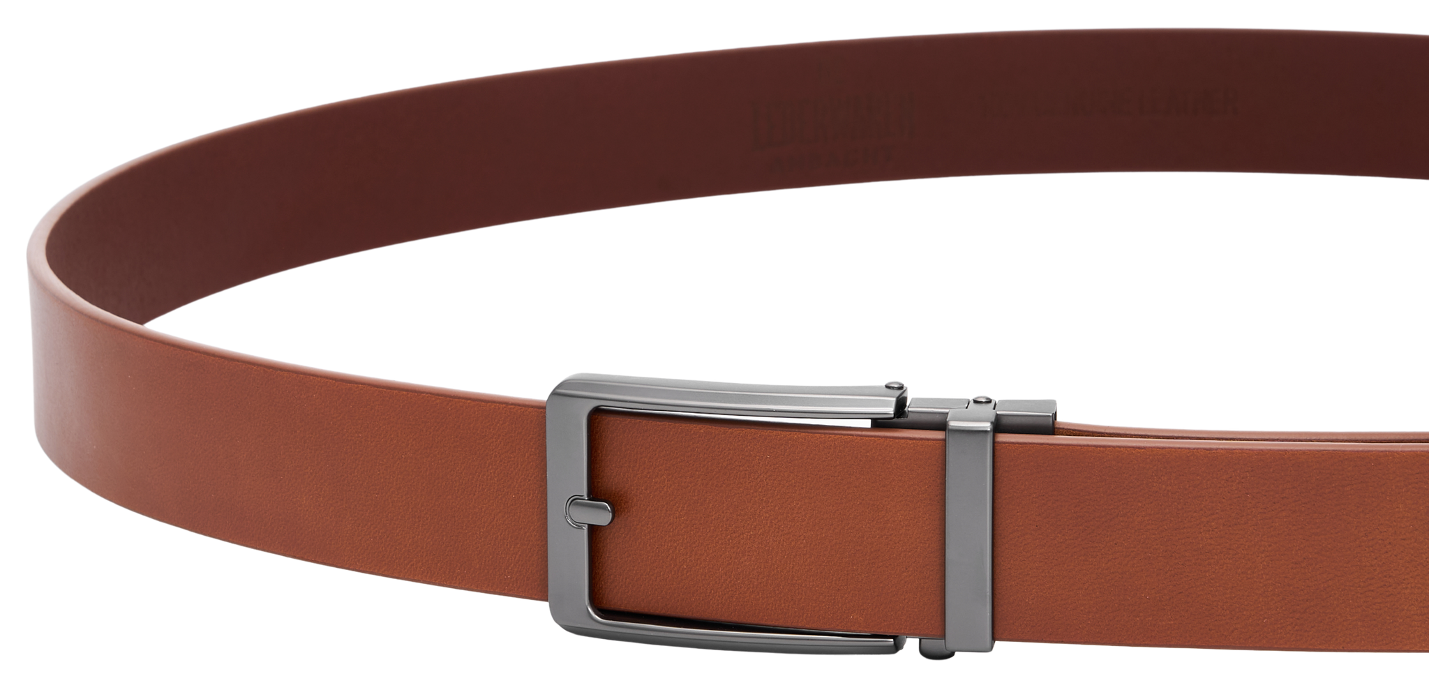 Automatische Leren Riem Heren – 2 Stuks – 100% Rundleer – Zonder Gaatjes – Verstelbaar Maat 90 t/m 135 – Zwart & Cognac