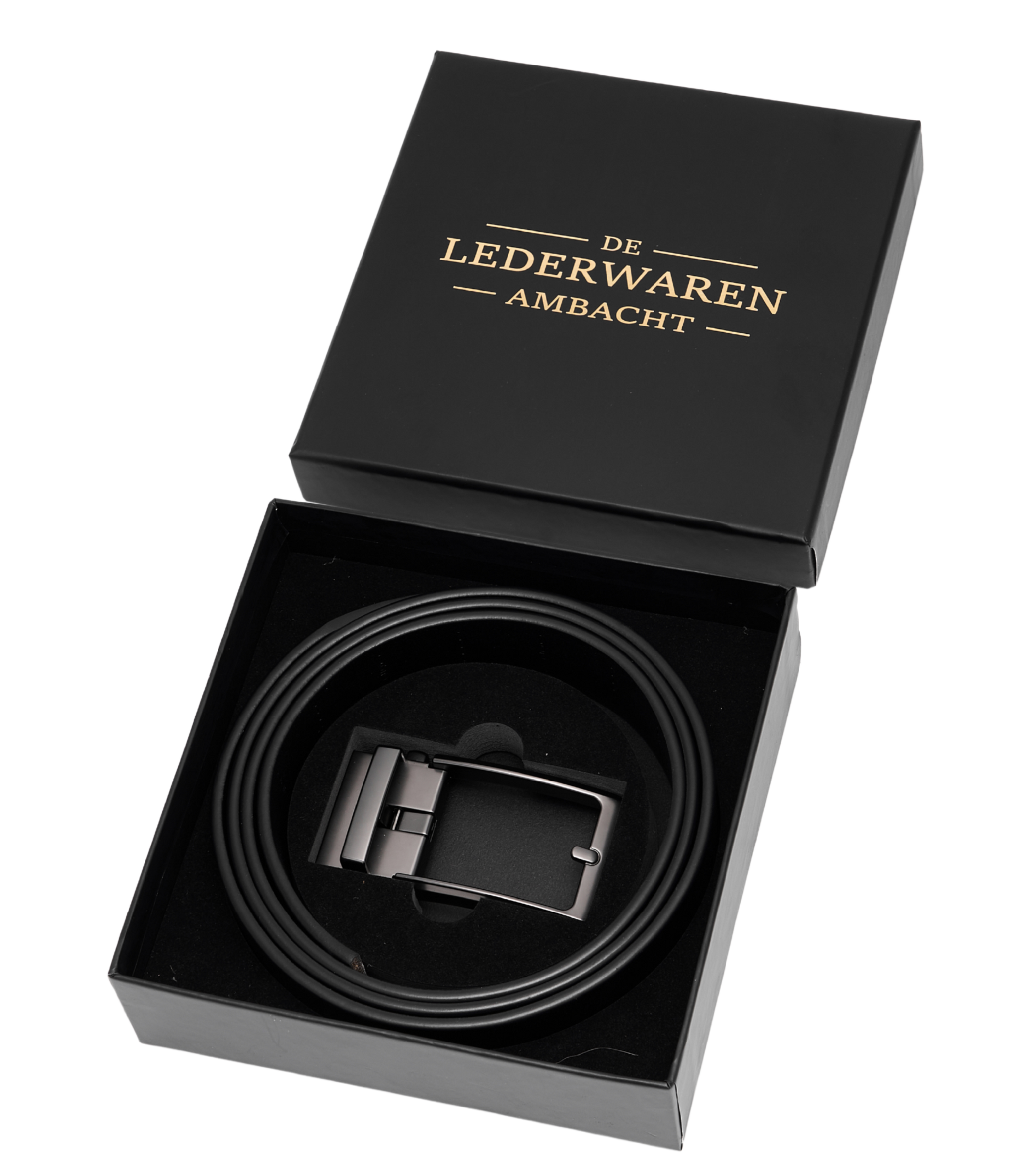 Automatische Leren Riem Heren – 100% Rundleer – Zonder Gaatjes – Verstelbaar Maat 90 t/m 135 – Zwart
