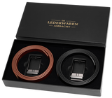 Automatische Leren Riem Heren – 2 Stuks – 100% Rundleer – Zonder Gaatjes – Verstelbaar Maat 90 t/m 135 – Zwart & Cognac
