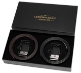 Automatische Riem Heren – 2 Stuks – 100% Split Rundleer – Zonder Gaatjes – Verstelbaar Maat 90 t/m 135 – Zwart & Bruin