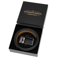 Automatische Riem Heren – 100% Split Rundleer – Zonder Gaatjes – Verstelbaar Maat 90 t/m 135 – Zwart