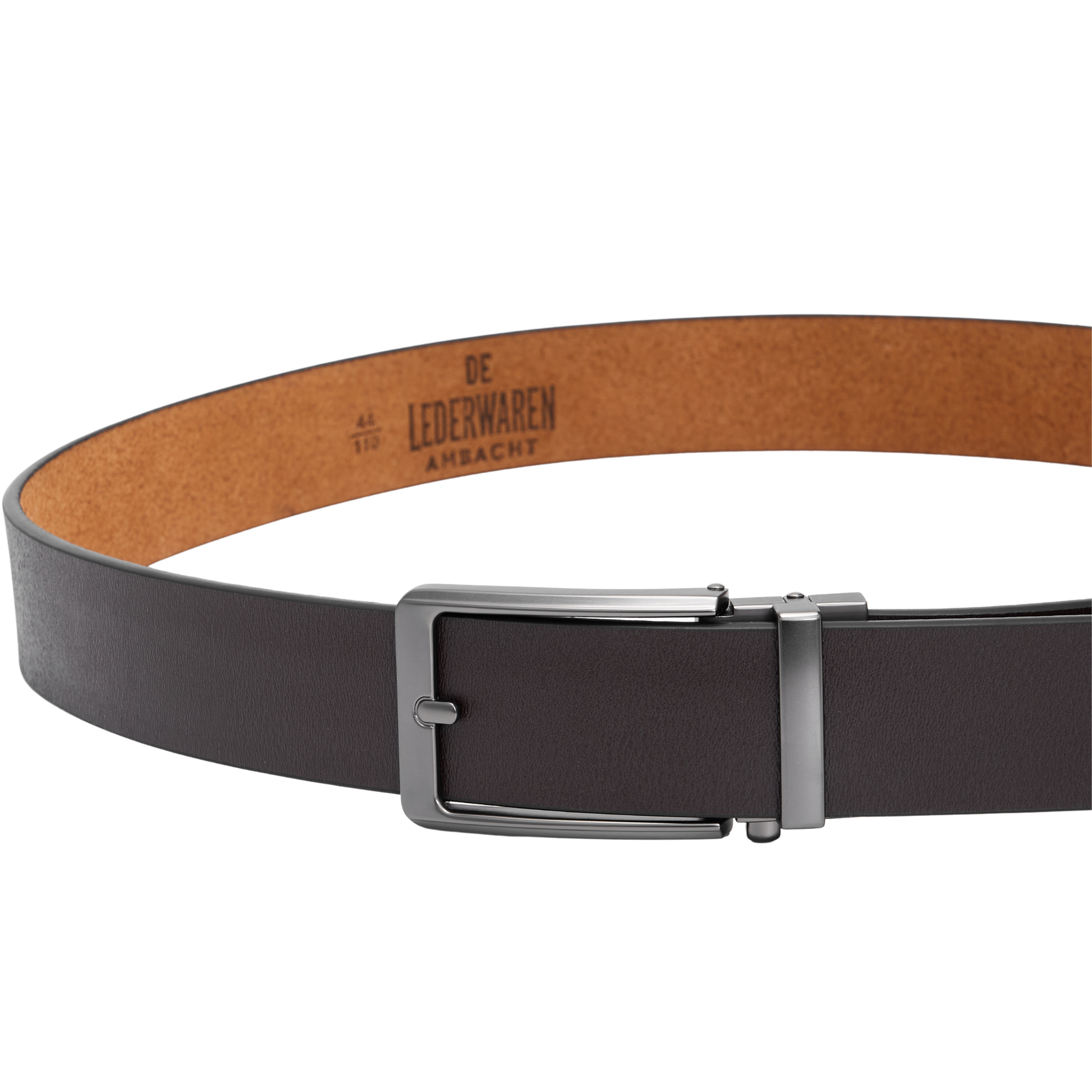 Automatische Riem Heren – 100% Split Rundleer – Zonder Gaatjes – Verstelbaar Maat 90 t/m 135 – Bruin