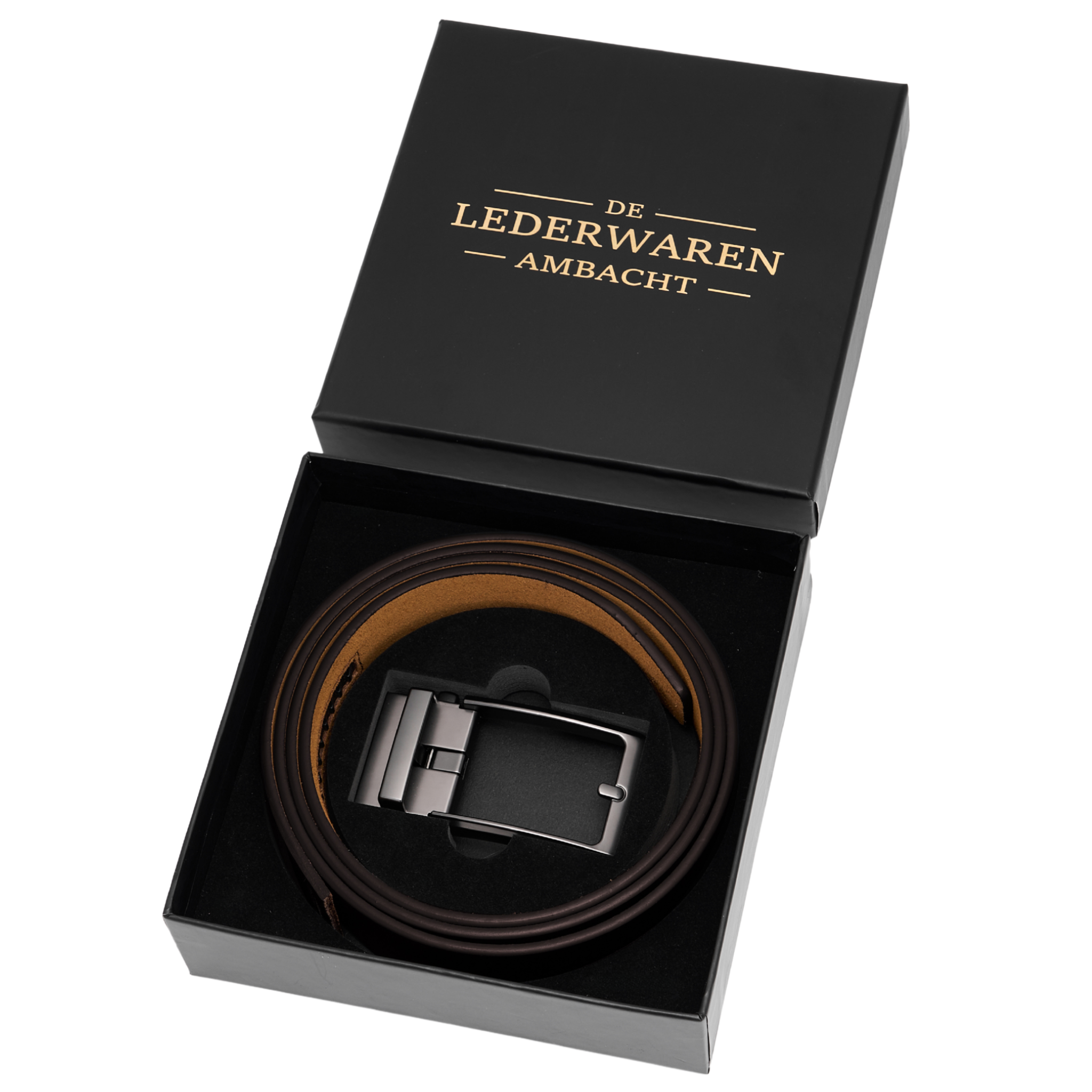 Automatische Riem Heren – 100% Split Rundleer – Zonder Gaatjes – Verstelbaar Maat 90 t/m 135 – Bruin