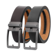 Riemen Zonder Gaatjes Duo Set – 100% Split Rundleer – Automatische Riem Heren – Verstelbaar Maat 90 t/m 135 – Zwart & Bruin