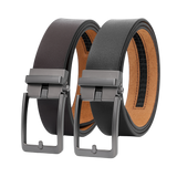 Automatische Riem Heren – 2 Stuks – 100% Split Rundleer – Zonder Gaatjes – Verstelbaar Maat 90 t/m 135 – Zwart & Bruin